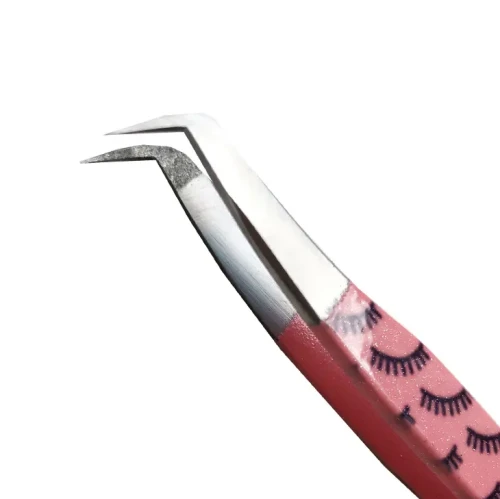 Pęseta Zakrzywiona - Kopytko Pink Diamond - Mamy dla Ciebie innowacyjną pęsetę w różowym kolorze z diamentową powłoką na wnętrzu ostrza.webp