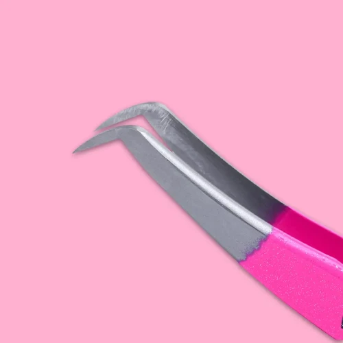 Pęseta Zakrzywiona - Kopytko Power Pink - Magnitica Lashes.webp