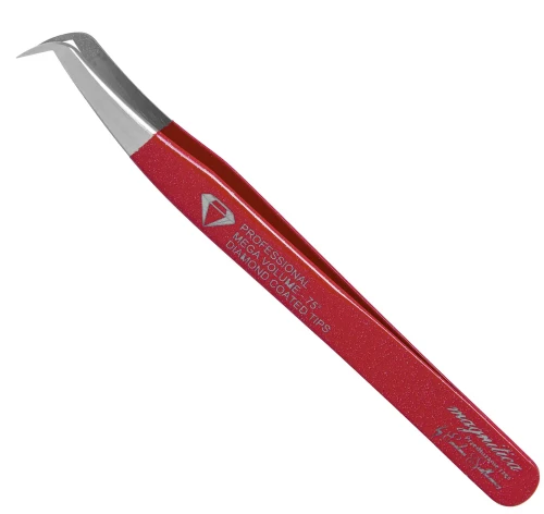 Pęseta Zakrzywiona - Kopytko Red Diamond -Idealna do metody drapanej -  Magnitica Lashes.webp