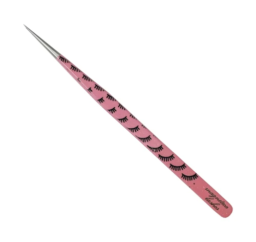 Pęseta Prosta - Pink Lashes - Super długa i wygodna pęseta prosta do separacji.webp